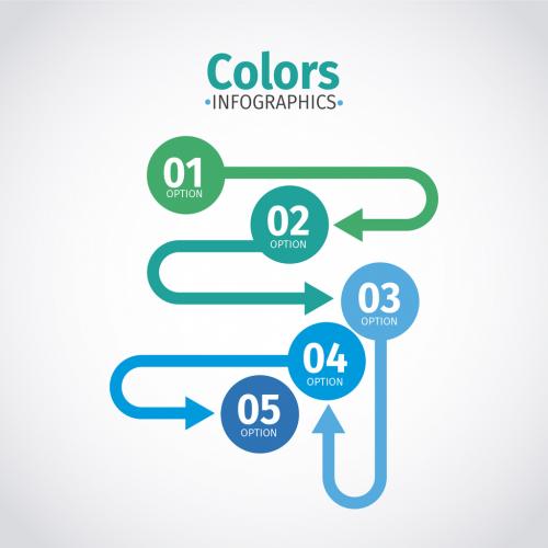 Cool Tone Connected Circle Flowchart Style Infographic 1 - 125155230