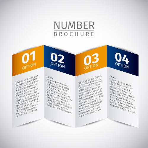 Mulitpurpose Numbered Tab Infographic with Trifold Element - 125155890