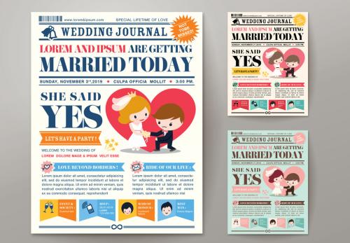 Newspaper Journal Wedding Invitation 01 - 125307786