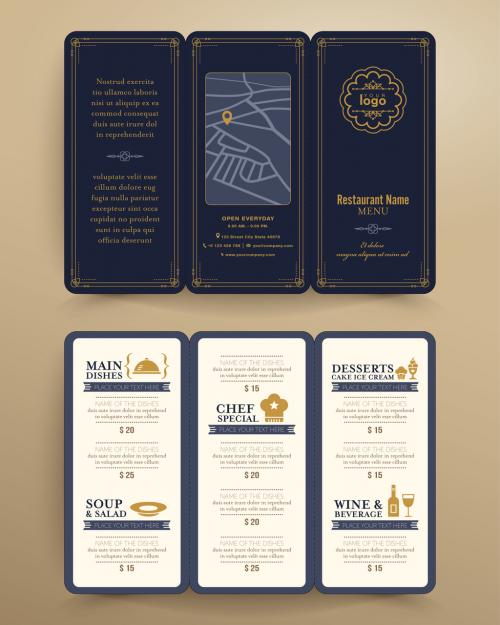 Trifold Restaurant Menu - 125307971