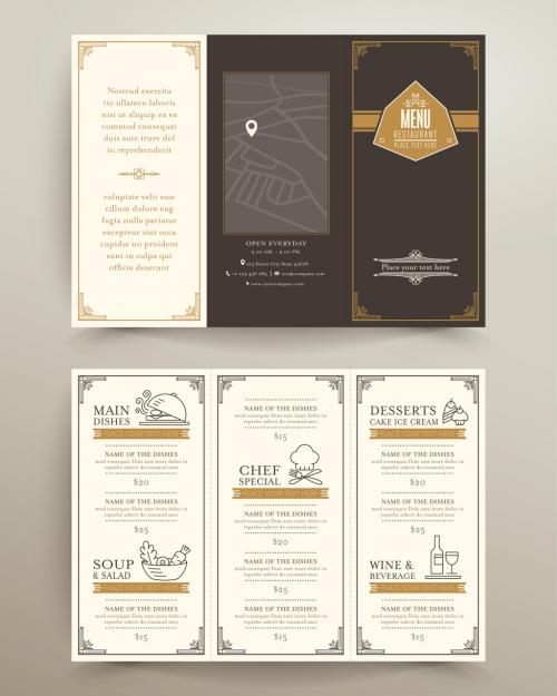 Classic Trifold Restaurant Menu - 125311194