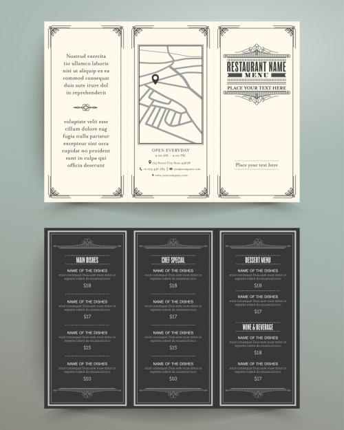 Art Deco Trifold Restaurant Menu - 125311202