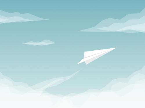 Paper Plane Flying Illustration - 125329006