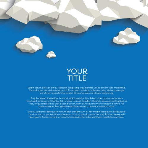 Polygonal Clouds Above Text Illustration - 125329007