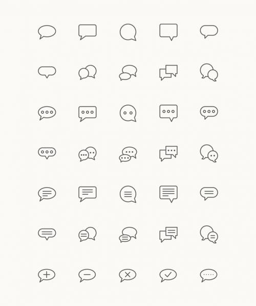 35 Minimalist Chat Icons - 125400216