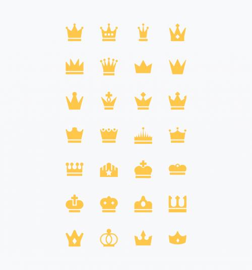 28 Gold Crown Icons - 125400264