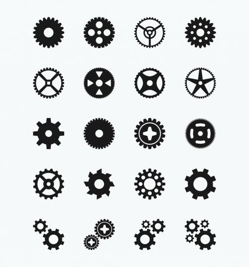 20 Gears Icons Set - 125400435