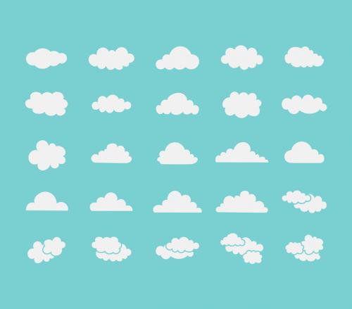 25 Hand Drawn Clouds - 125400465