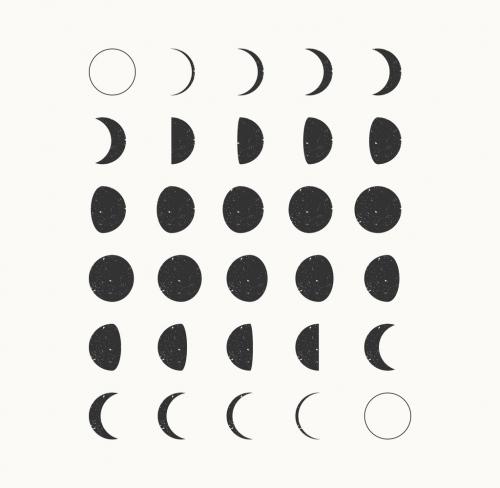 35 Moon Phases Icons - 125400570