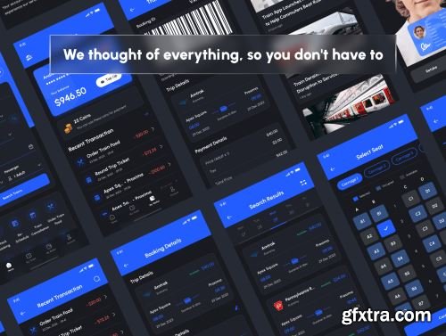 Railify - Train Booking App UI Kit Ui8.net