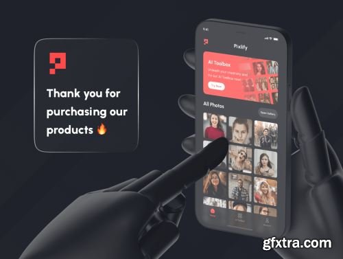 Pixlify - AI Photo Enhancer App UI Kit Ui8.net