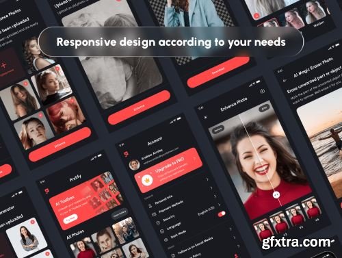 Pixlify - AI Photo Enhancer App UI Kit Ui8.net