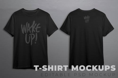 Premium PSD | T-shirts mockup psd in black Premium PSD