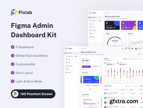 Pixlab Dashboard UI Kit Ui8.net