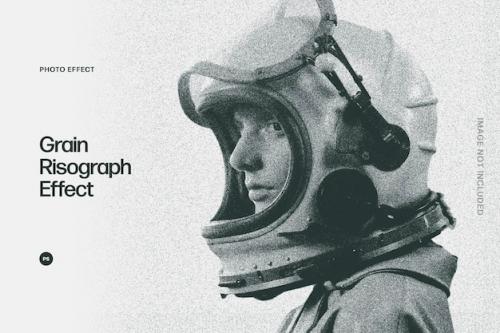 Premium PSD | Grain risograph photo effect Premium PSD