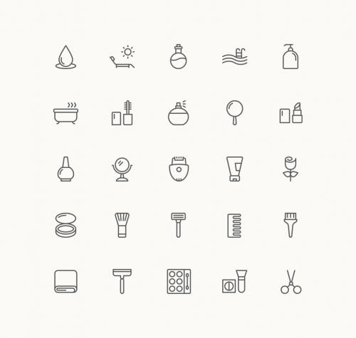 25 Minimalist Beauty and Grooming Icons - 125418439