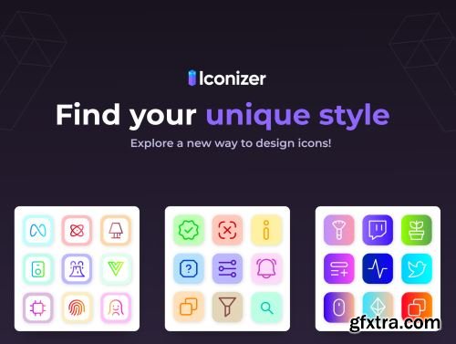 Online Customizable Icon Set v.1.0 | Line Style Ui8.net