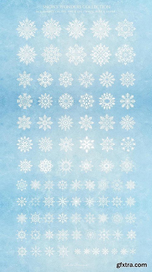 Snowy Wonders Snowflakes Vector Elements UPLT7MW