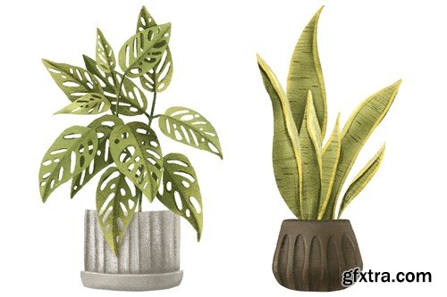 Cozy House Plants Clipart S2E437U