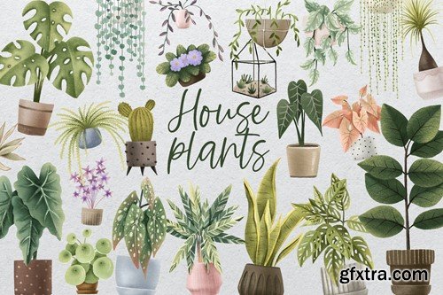 Cozy House Plants Clipart S2E437U