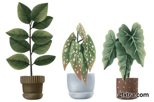 Cozy House Plants Clipart S2E437U