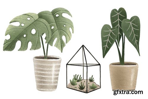 Cozy House Plants Clipart S2E437U