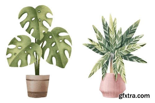 Cozy House Plants Clipart S2E437U