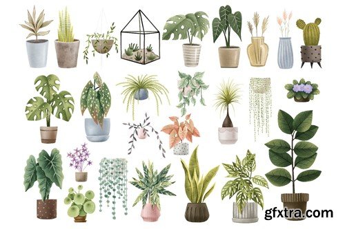 Cozy House Plants Clipart S2E437U