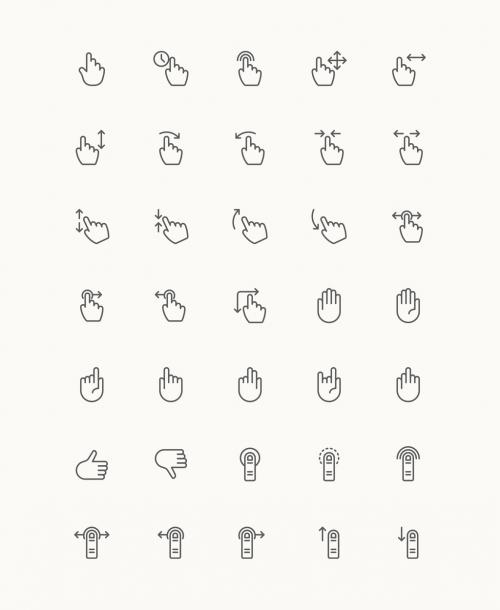 25 Minimalist Hand Gesure Icons - 125418863