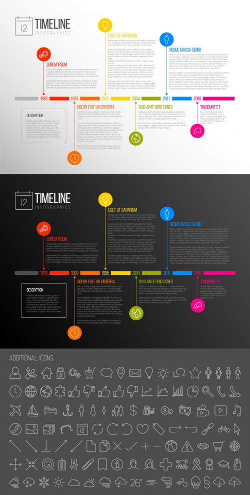 Multicolored Tab Timeline Infographic - 125511697