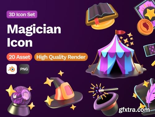 3D Magician Icon Ui8.net