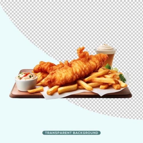 Premium PSD | Fish and chips Premium PSD