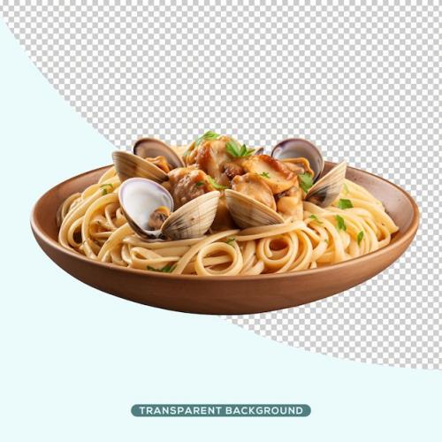 Premium PSD | Linguine pasta alle vongole Premium PSD