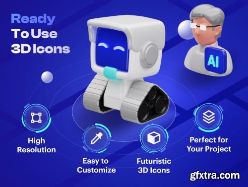 Artificially - Artificial Intelligence 3D Icon Set Ui8.net