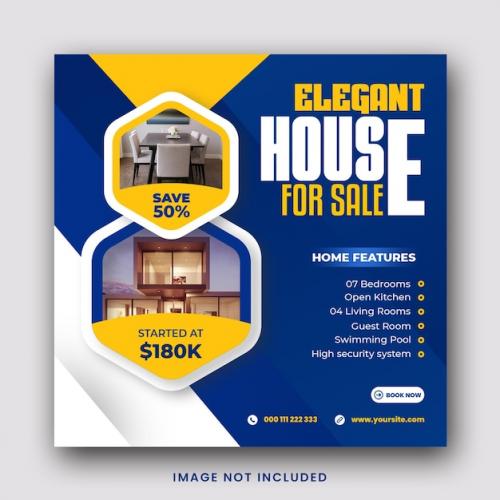 Premium PSD | Elegant home for sale social media instagram post banner template Premium PSD