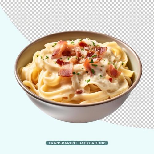 Premium PSD | Pasta carbonara on plate Premium PSD