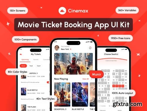 Cinemax - Movie Ticket Booking App UI Kit Ui8.net