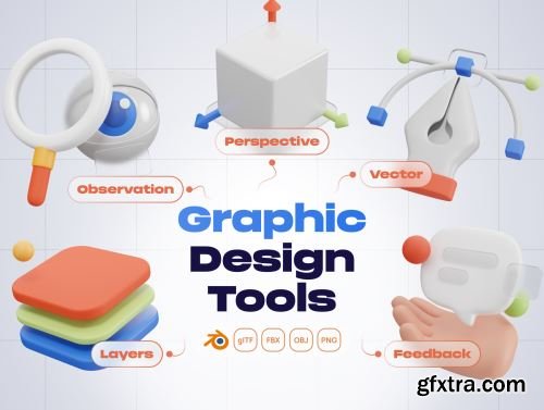 Graphy - Graphic Design 3D Icon Set Ui8.net