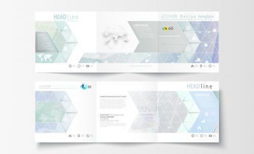 Square Trifold Brochure with a DNA Strand Design Element 1 - 125551111