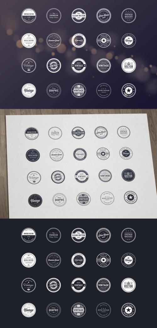 20 Vintage Badge Layouts 1 - 127979245