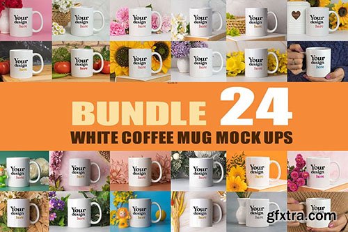 Sublimation White Mug Mockup Bundle