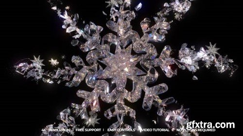 Videohive Crystal Snowflakes Intro 48919460