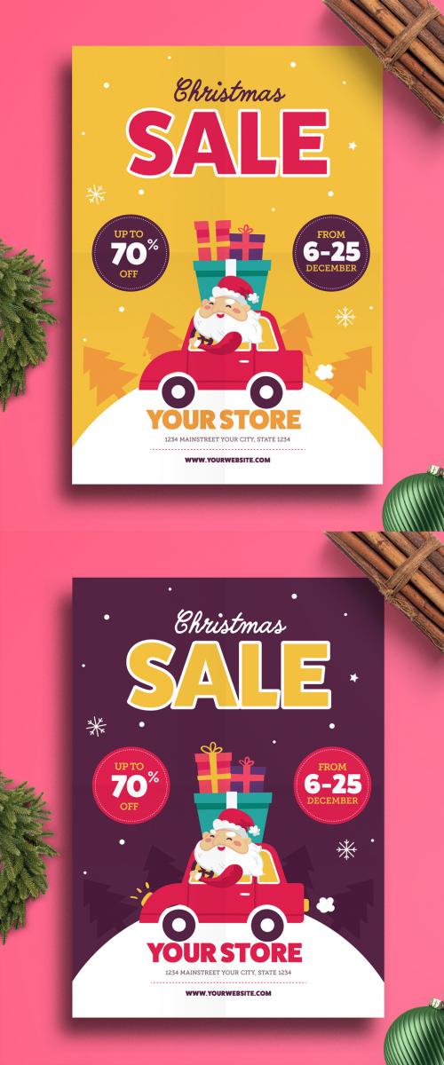 Cute Christmas Sale Flyer Layout - 129597794