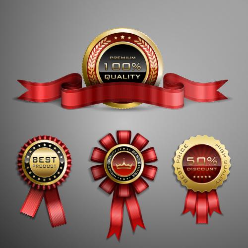 Red and Gold Award Ribbon Illustrations - 132157899