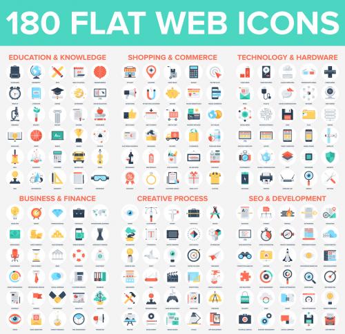 180 Circular Web Icons - 132260237