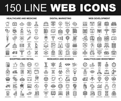 150 Line Art Web Icons 2 - 132369471