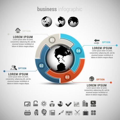 Bordered Globe Infographic - 133702763