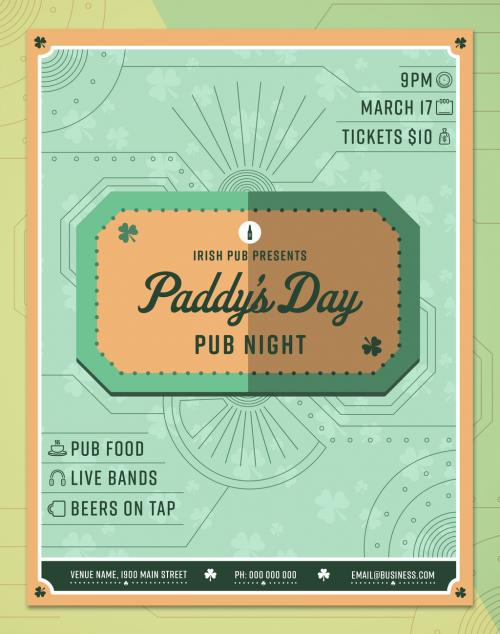 St. Patrick's Day Poster Layout - 134894038