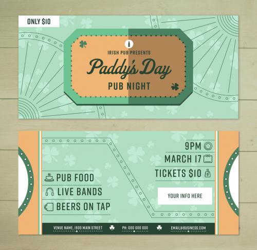 St. Patrick's Day Event Ticket Layout - 134894049