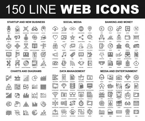 150 Line Art Web Icons 4 - 135214443